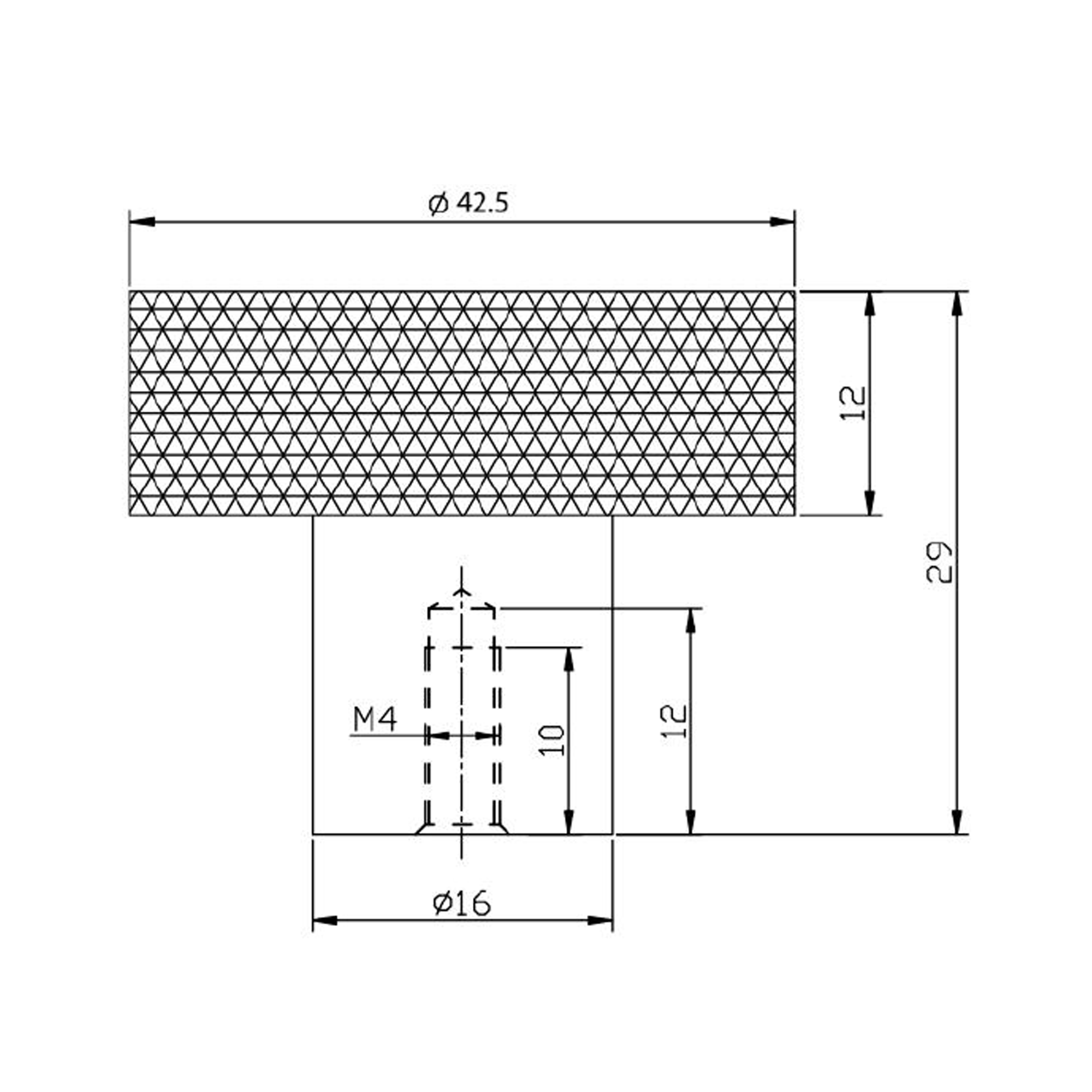 Core Knurled Furniture Handle