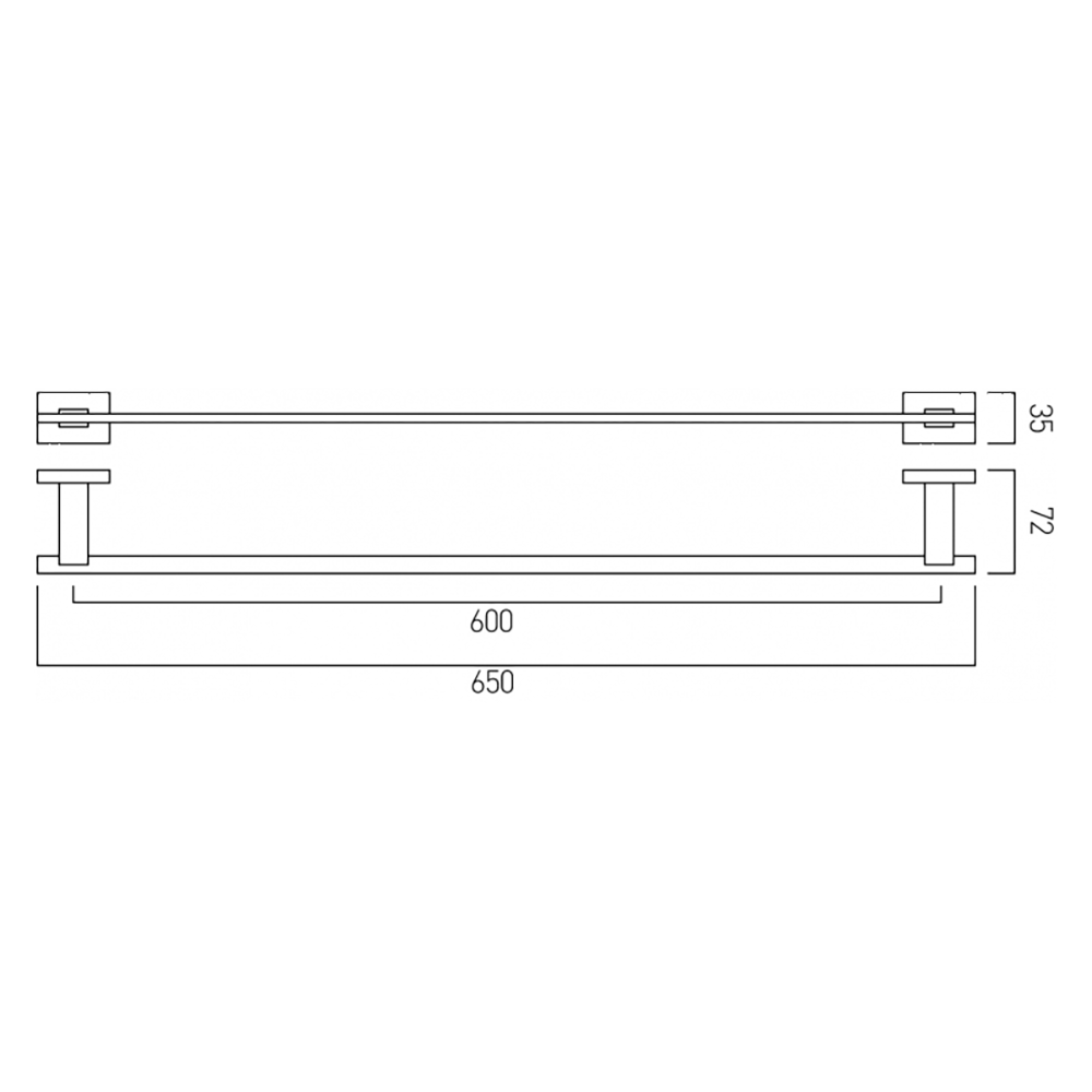 Vado Level Wall Mounted Towel Rail - 600mm