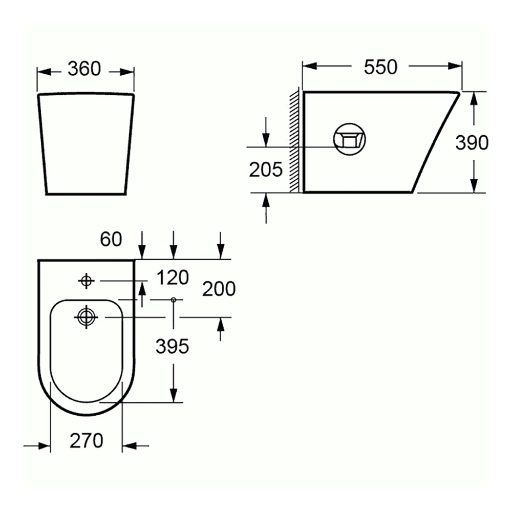 Imex Arco Floor Standing Bidet with One Tap Hole