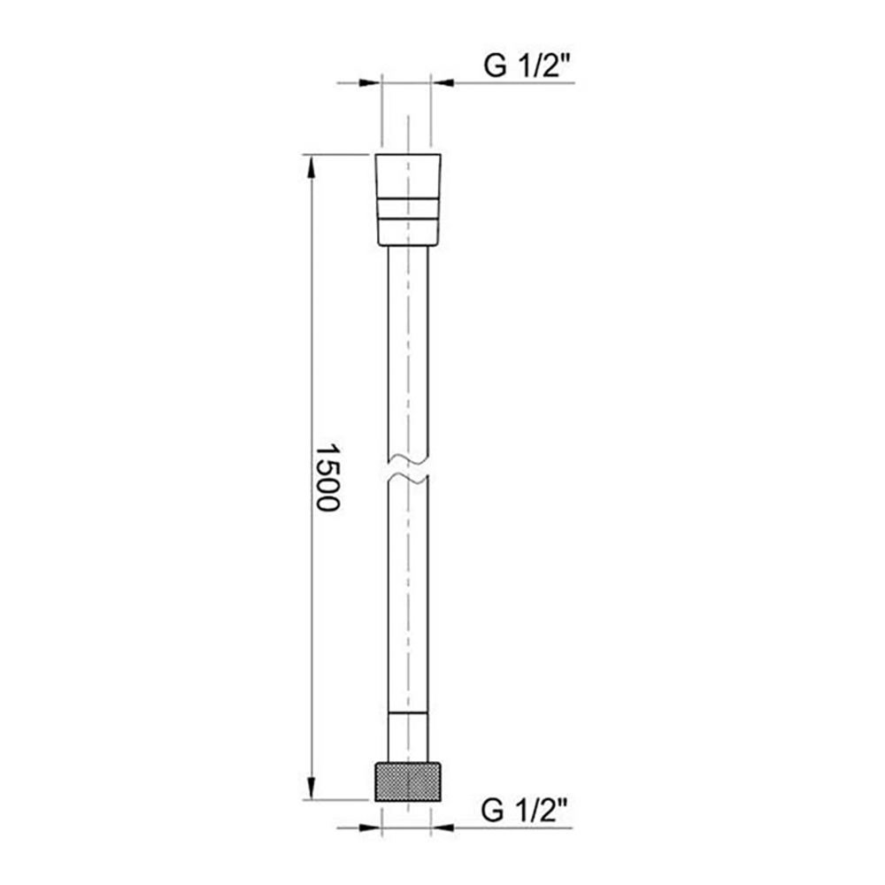 Inox Brushed Stainless Steel Shower Hose - 1.5m