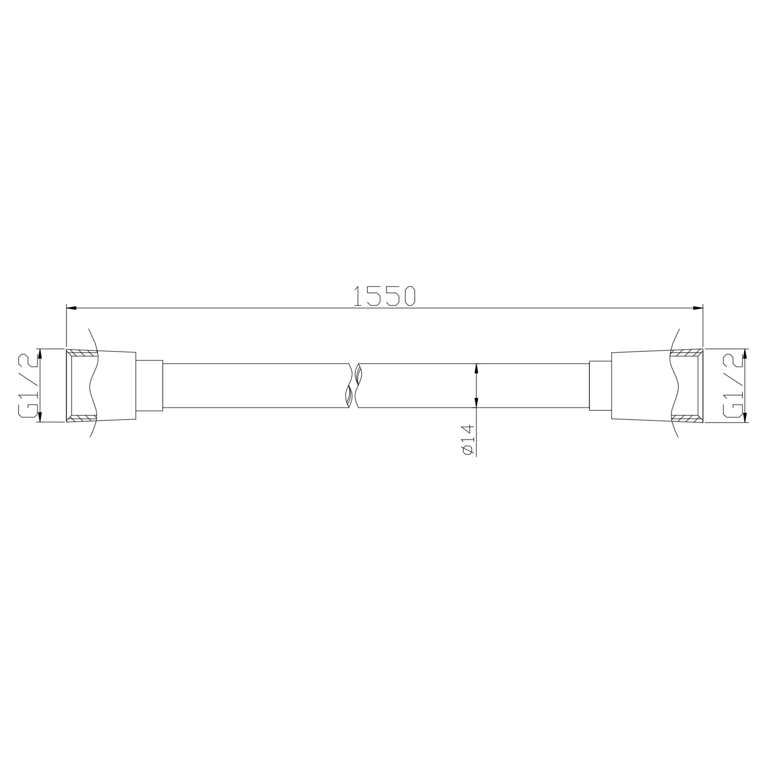 Harbour Clarity 1500mm Shower Hose - Brushed Brass