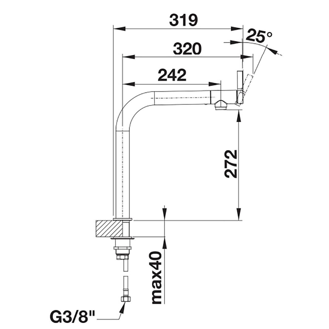 Blanco Vonda Ergonomic Control Chrome Mono Kitchen Mixer Tap