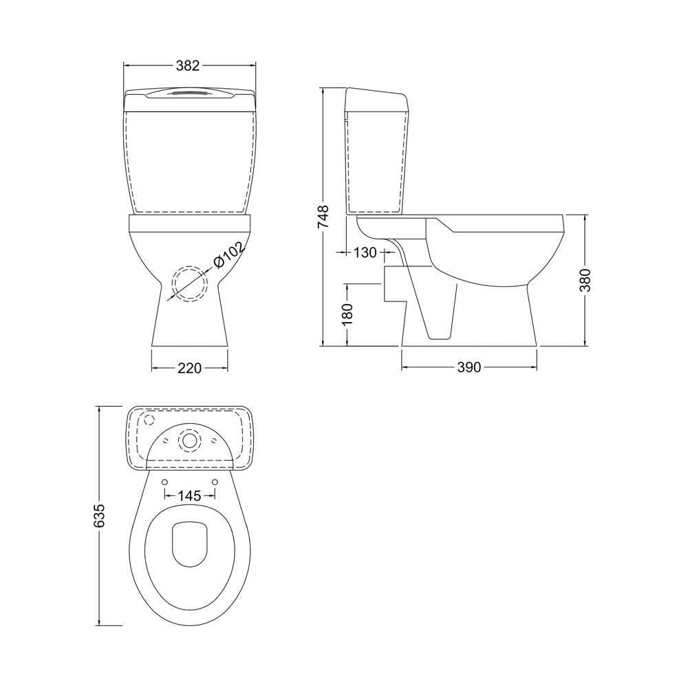 Emma Close Coupled Toilet & Seat