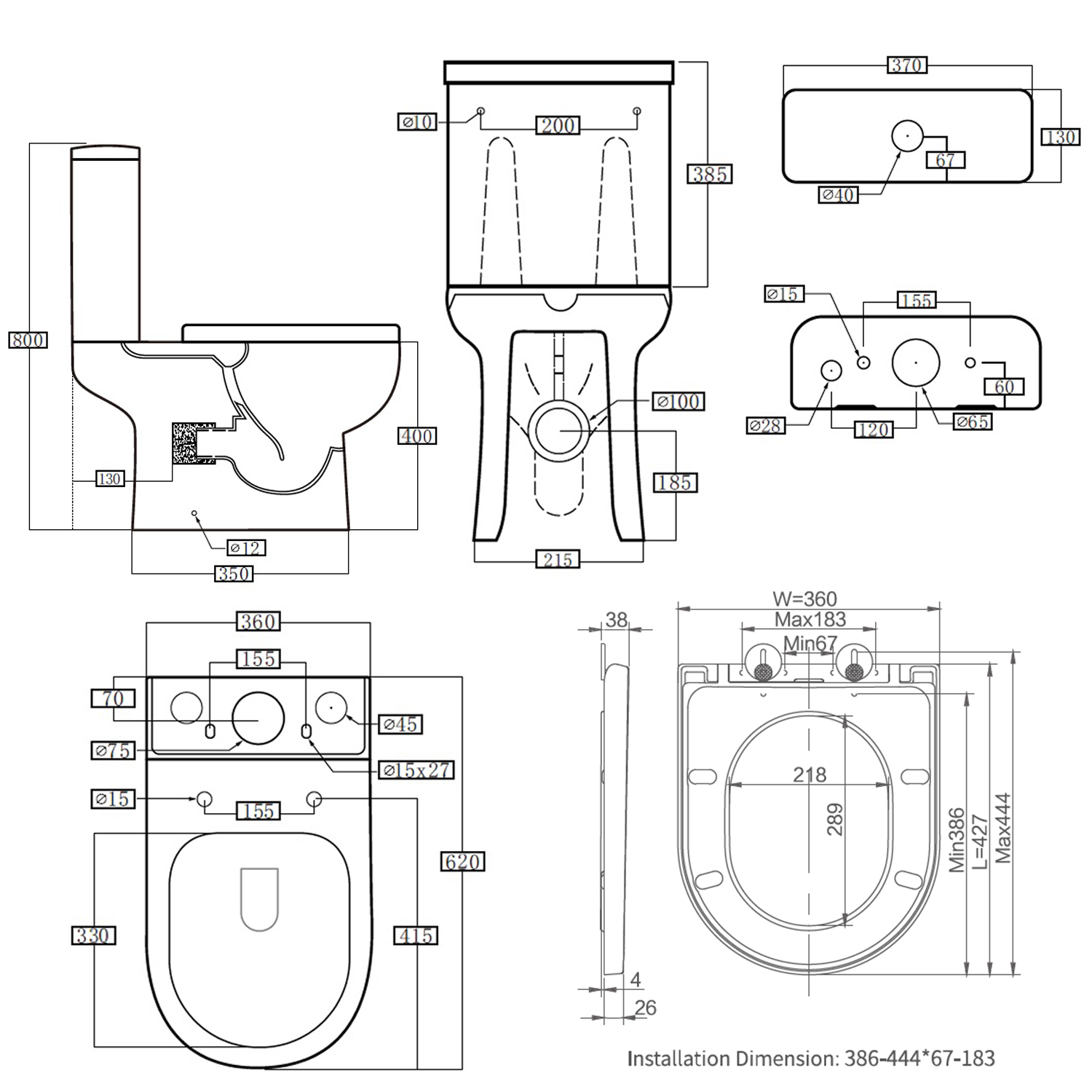 Anderson Rimless Close-Coupled Toilet & Soft Close Seat