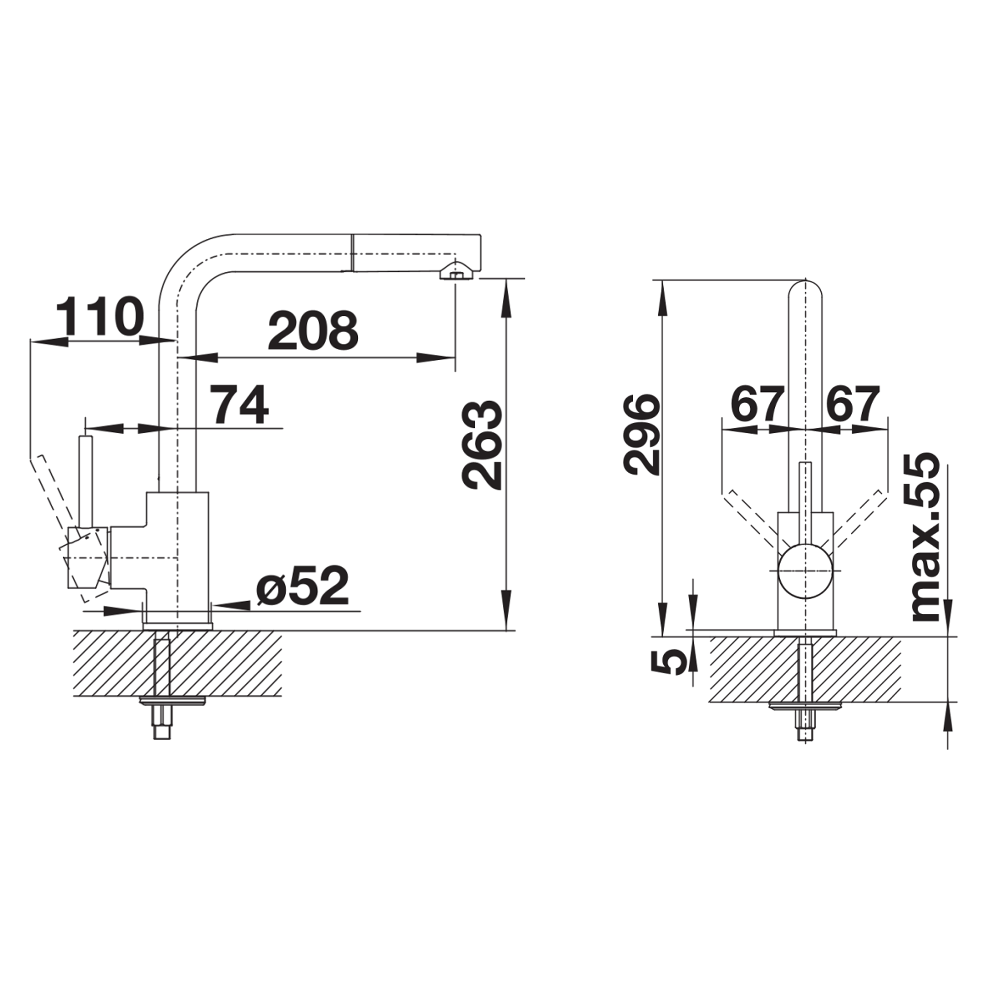Blanco Mila-S Single Lever Mono Pull Out Kitchen Mixer Tap