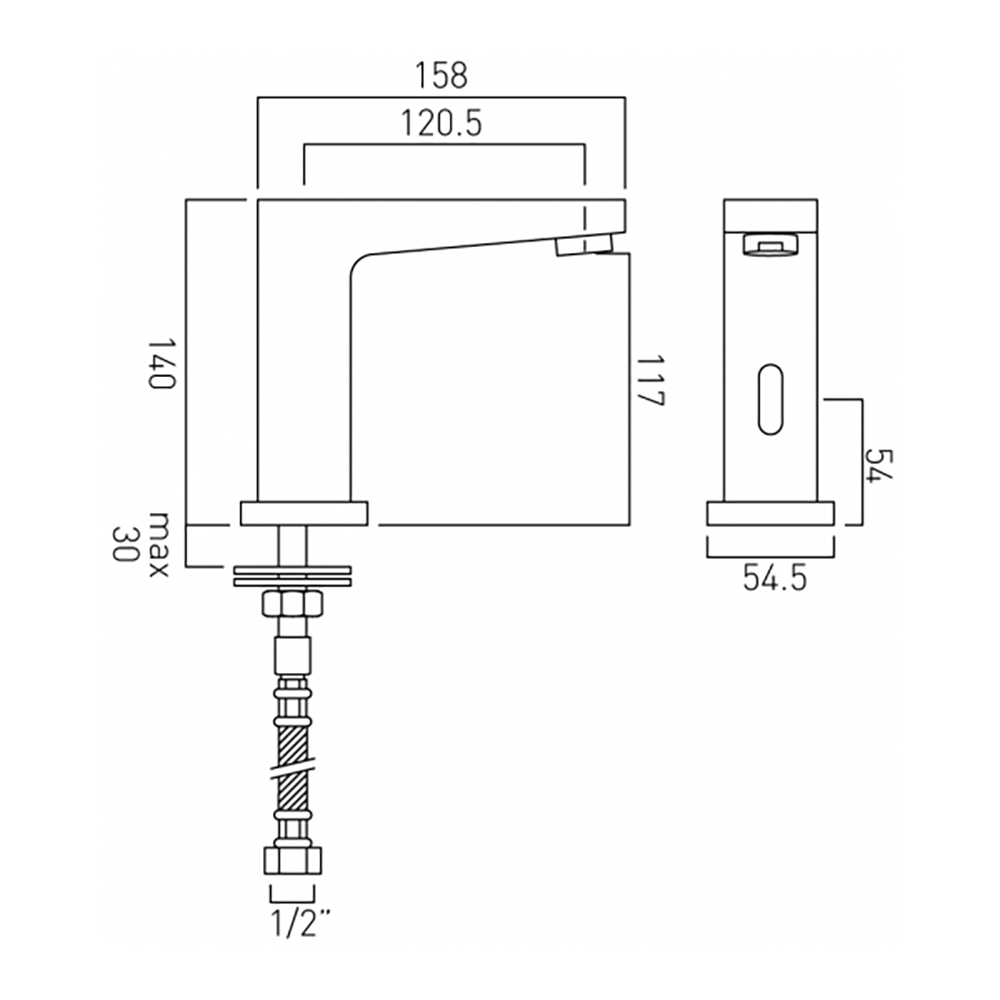 Vado I-tech Life Deck Mounted Infrared Mono Basin Mixer