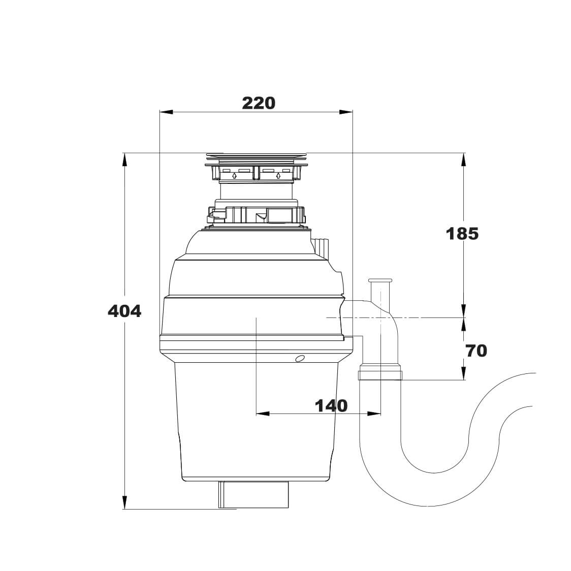 Reginox 0.65hp RD70 Line Waste Disposal Unit with Built In Air Switch