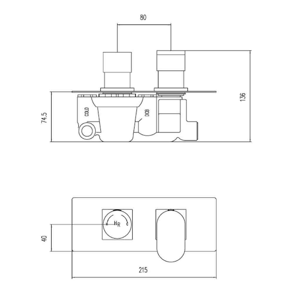 Hudson Reed Reign 1 Outlet Concealed Thermostatic Shower Valve