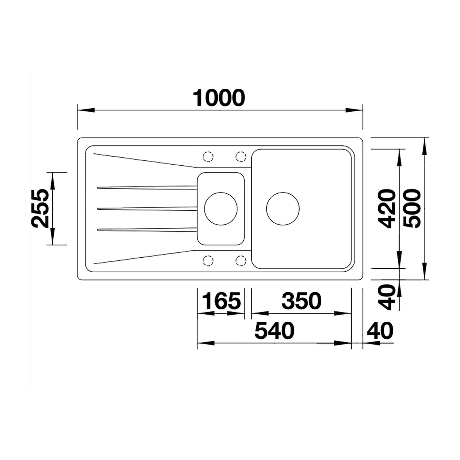 Blanco Sona 6 S 1.5 Bowl Inset Silgranit Composite Kitchen Sink & Waste with Reversible Drainer - 1000 x 500mm