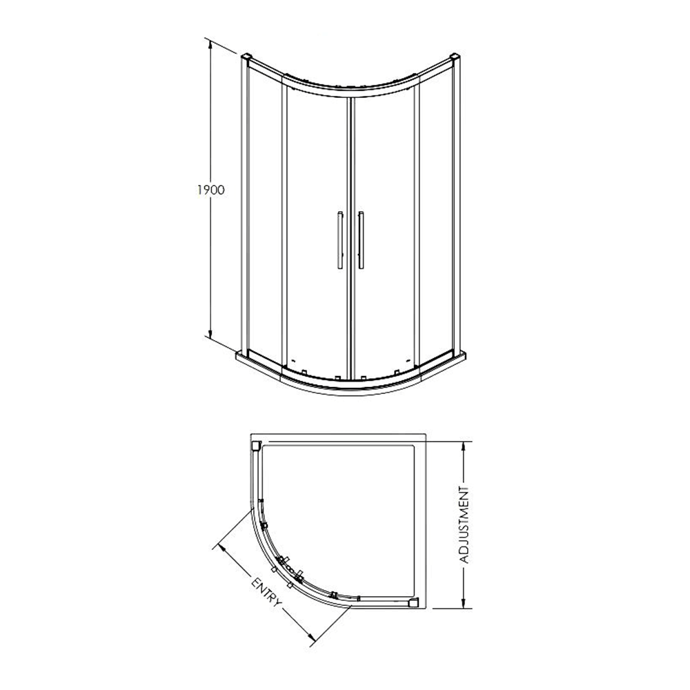 Vellamo 8mm Easy Clean Quadrant Shower Enclosure