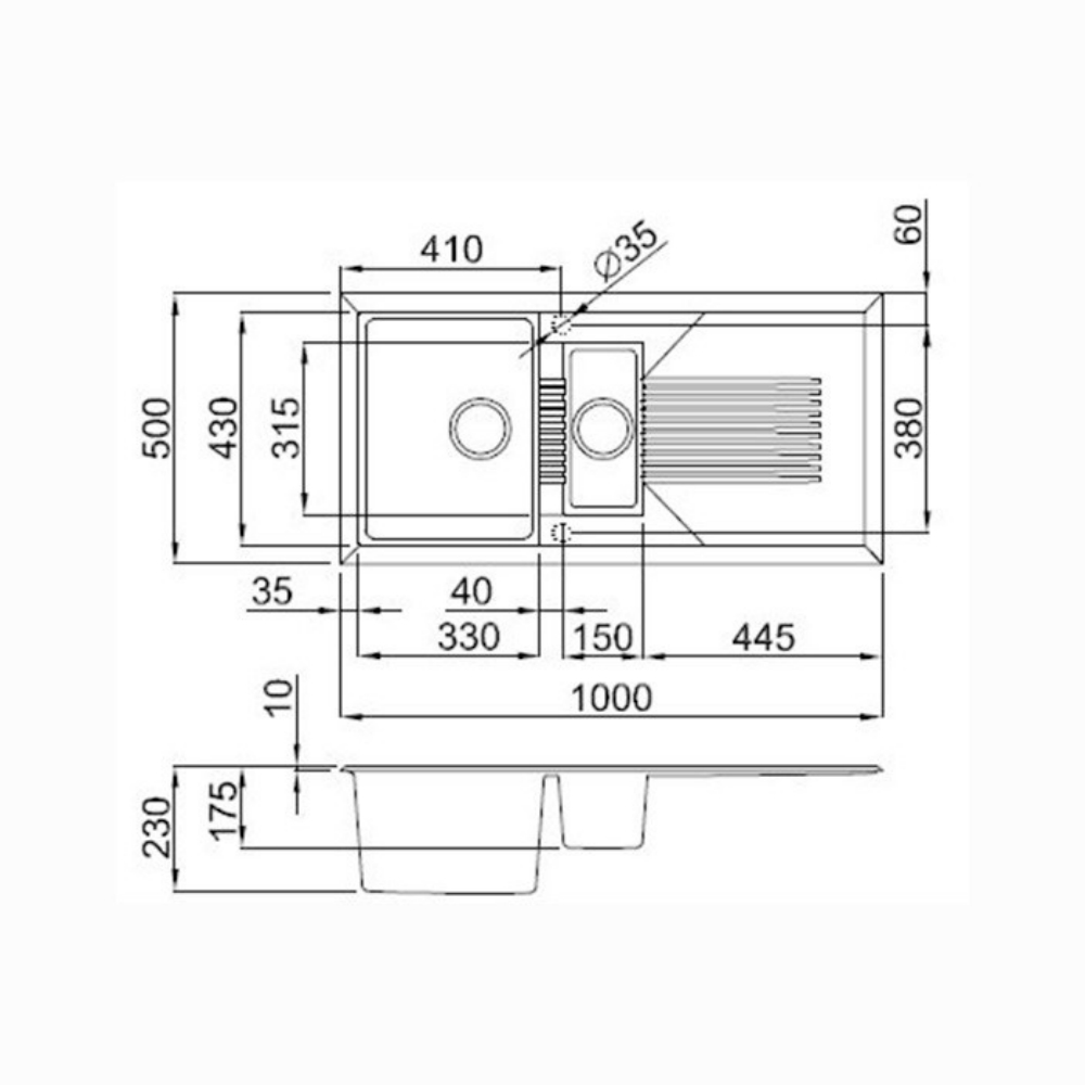 Reginox Tekno 475 1.5 Bowl White Granite Composite Kitchen Sink & Waste Kit and Reginox Thames Chrome Kitchen Sink Mixer Tap
