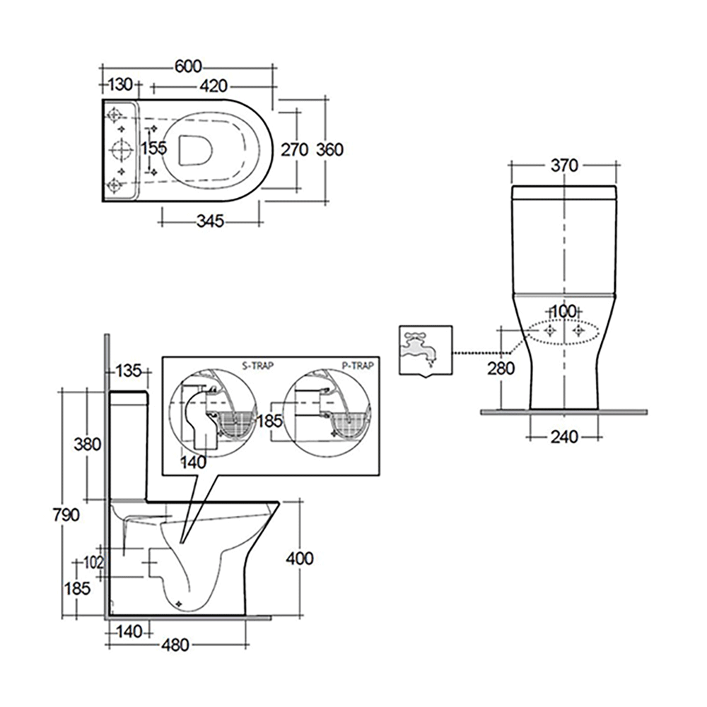 RAK Resort Mini Rimless Fully Back to Wall Toilet & Soft Close Seat