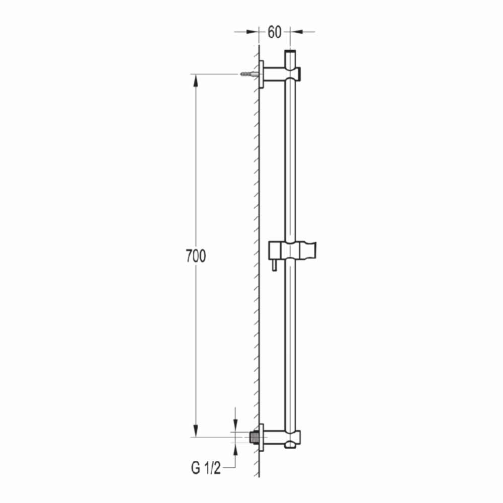 Flova Levo Slide Rail with Outlet Elbow & Adjustable Handset Holder