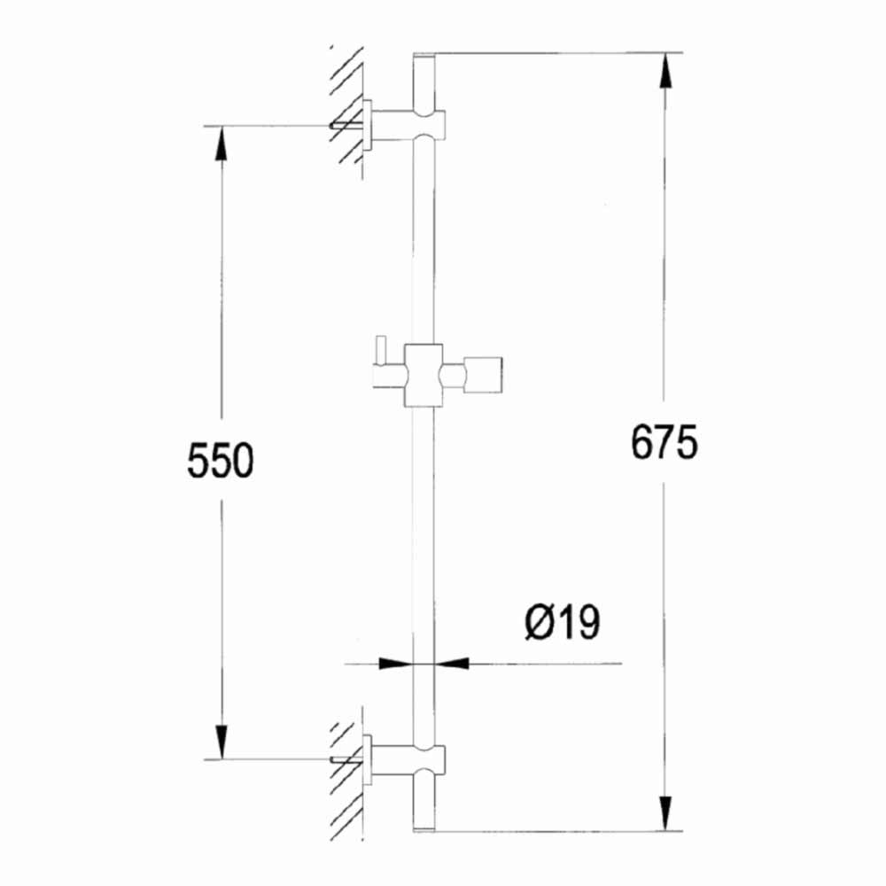 Pura Contemporary Slide Rail Kit with Single Function ABS Handset