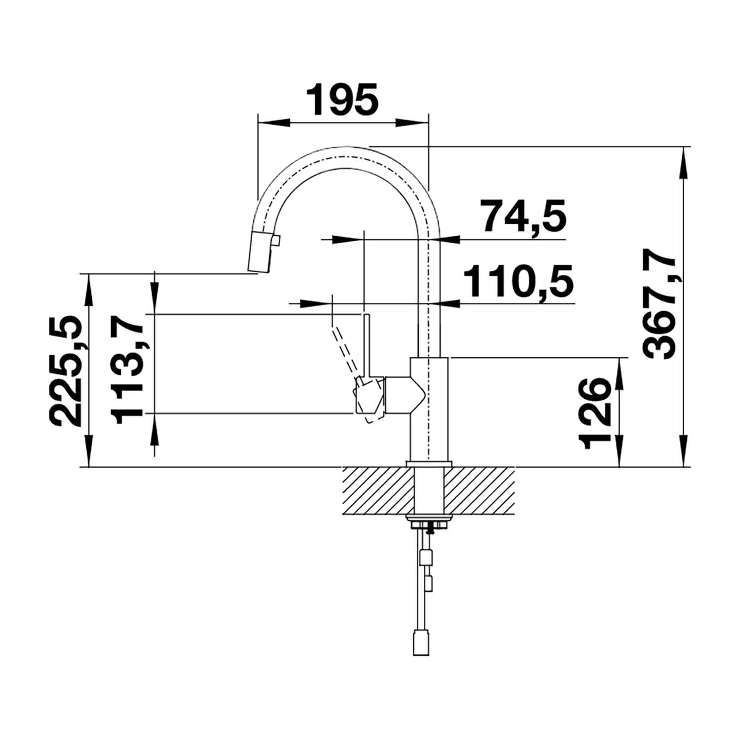 Blanco Candor WRAS Approved Single Lever Brushed Stainless Steel Mono Kitchen Mixer Tap