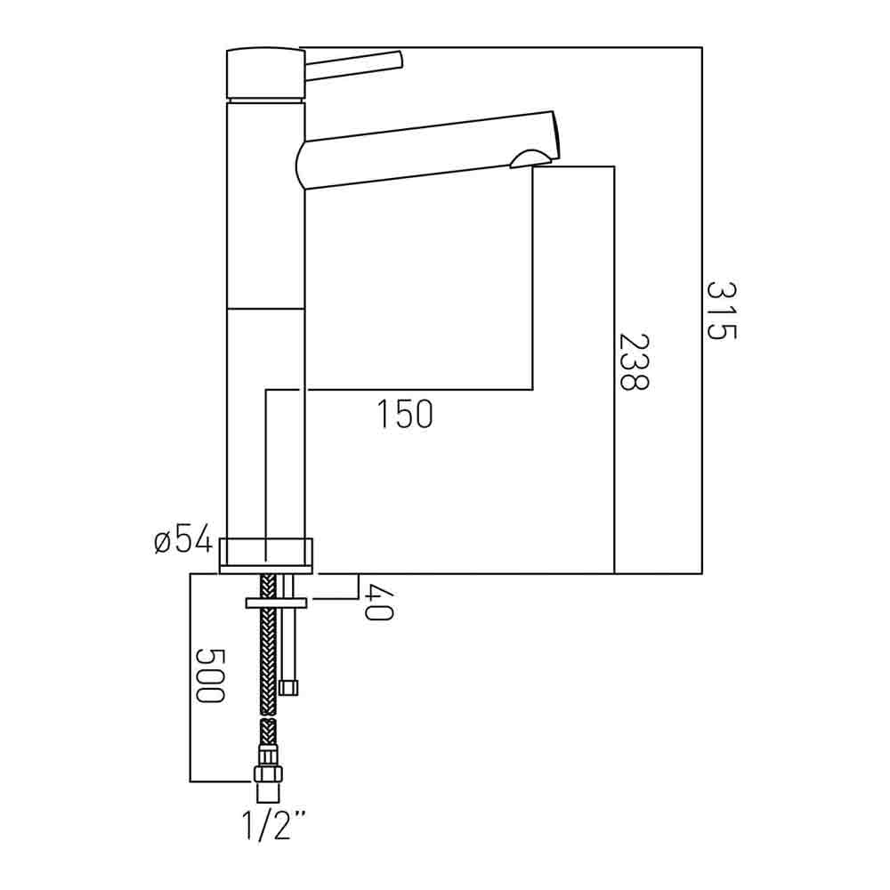 Vado Zoo Extended Mono Basin Mixer