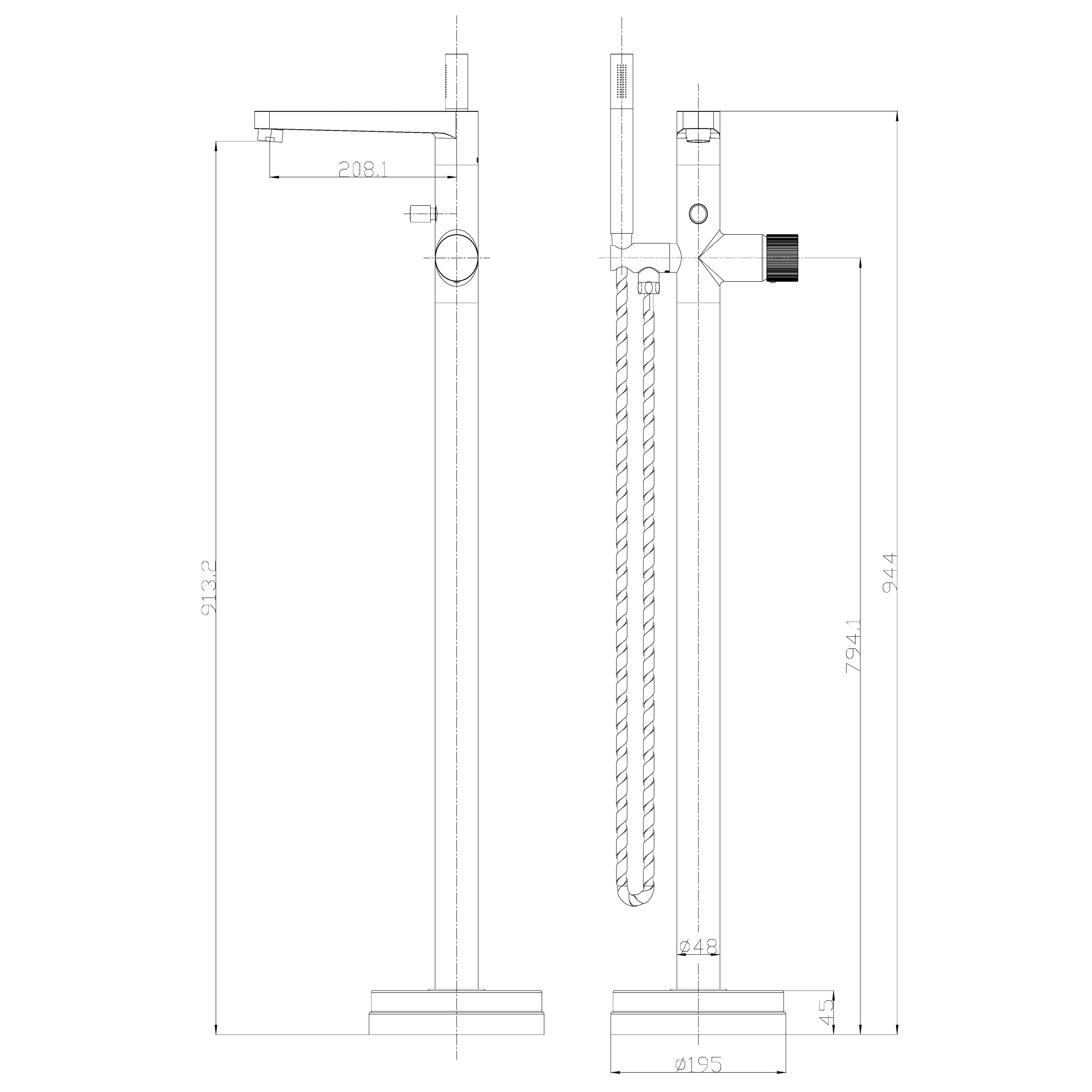 Koko Freestanding Bath Shower Mixer Tap