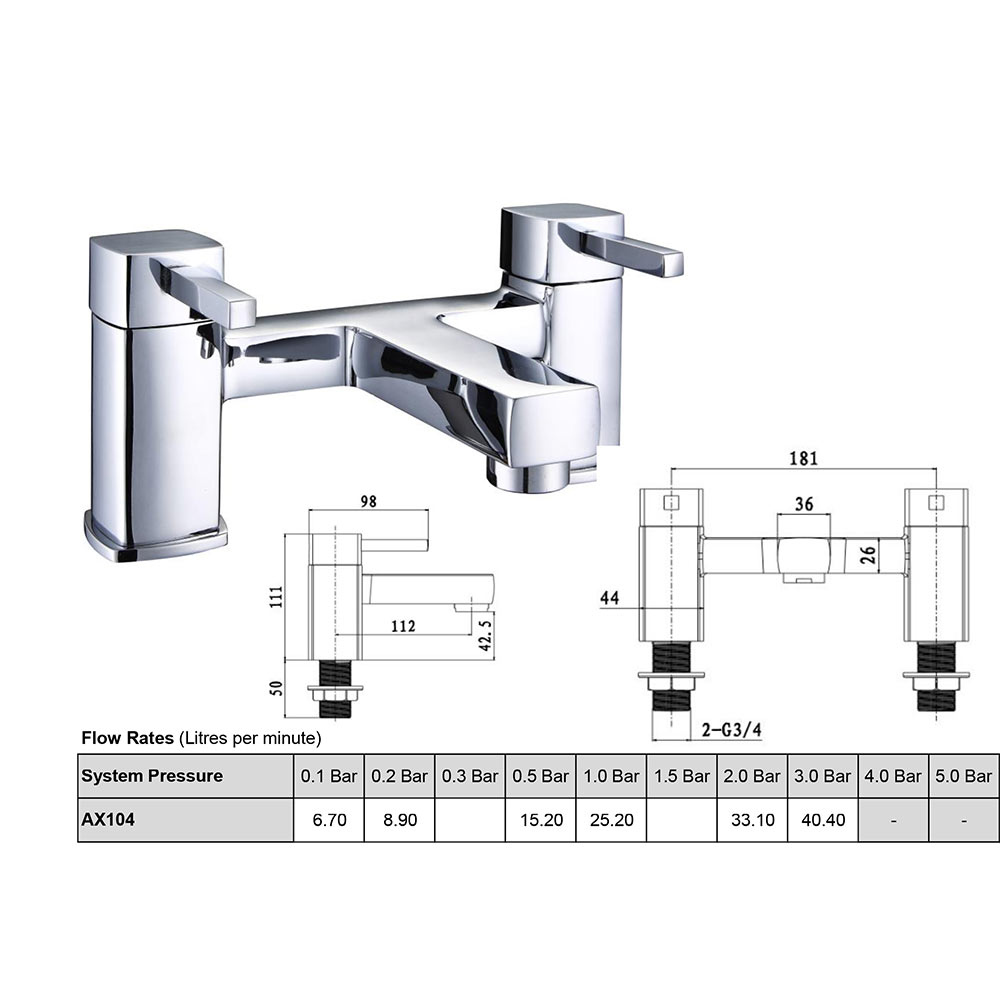 Sagittarius Axis Deck Mounted Bath Filler