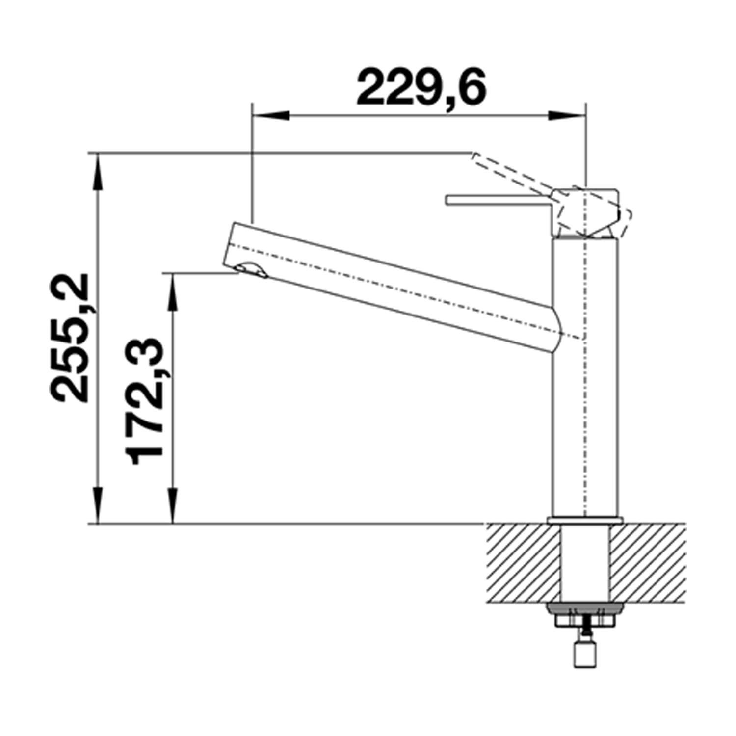 Blanco Ambis Single Lever Brushed Stainless Steel Mono Kitchen Mixer Tap