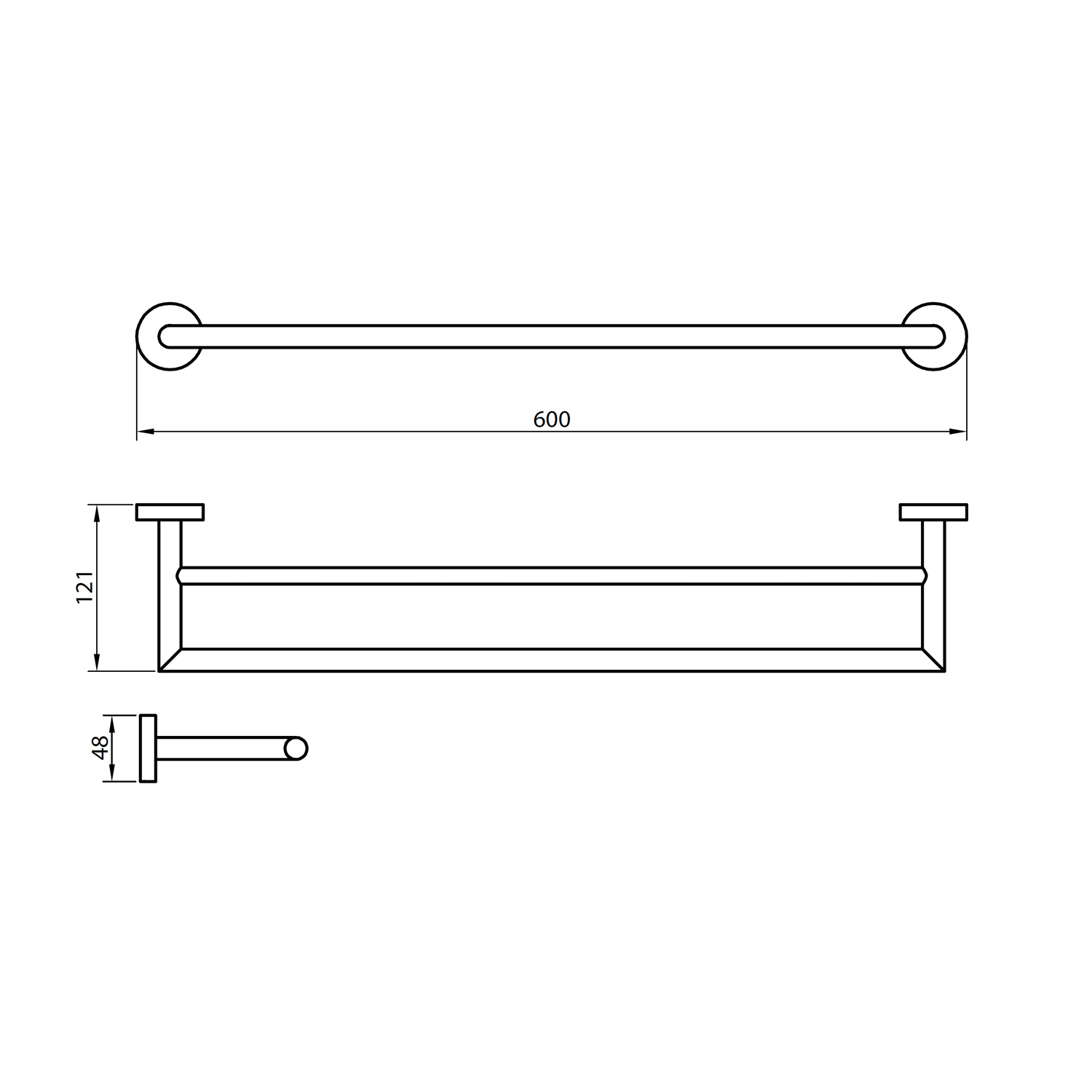 Vellamo Reveal Double Towel Rail