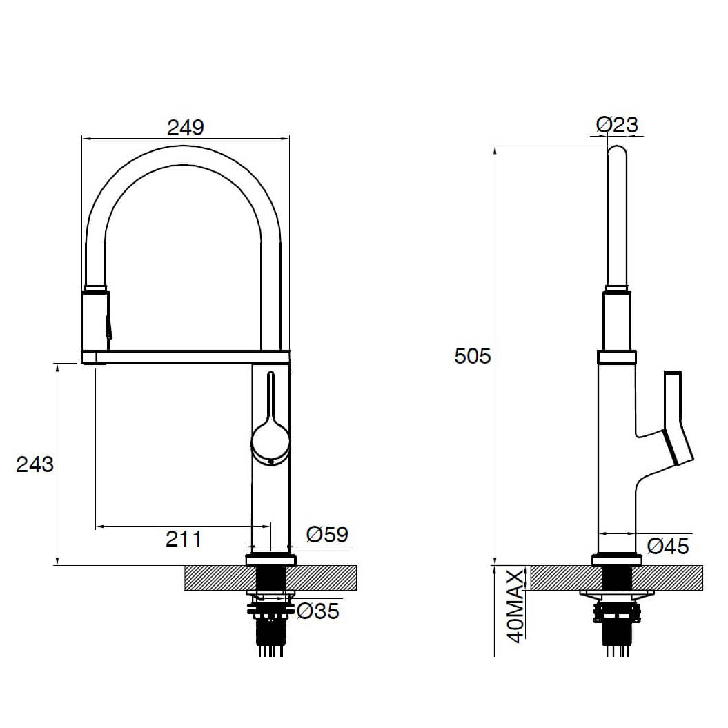 Clearwater Galex WRAS Approved Single Lever Mono Pull Out Spray Kitchen Mixer and Cold Filtered Water Tap
