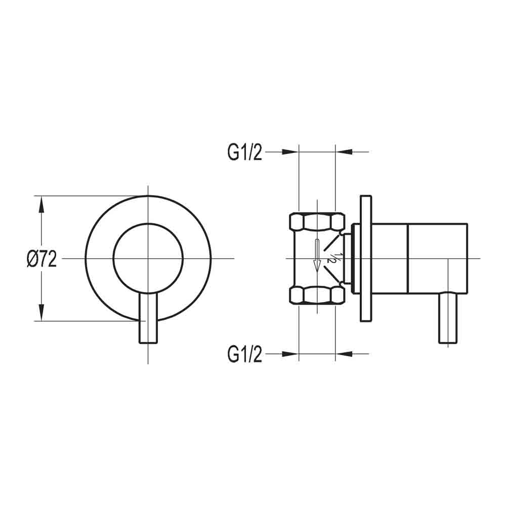 Flova Levo Concealed Cold Shut Off Valve