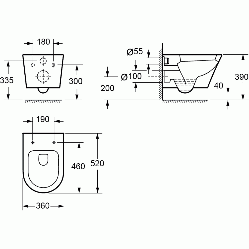 Imex Arco Rimless Wall Hung Toilet and Soft Close Seat