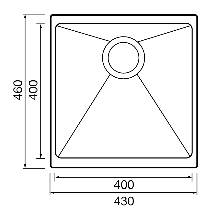Clearwater Siena 1 Bowl Granite Composite Inset or Undermount Kitchen Sink & Waste - 430 x 460mm