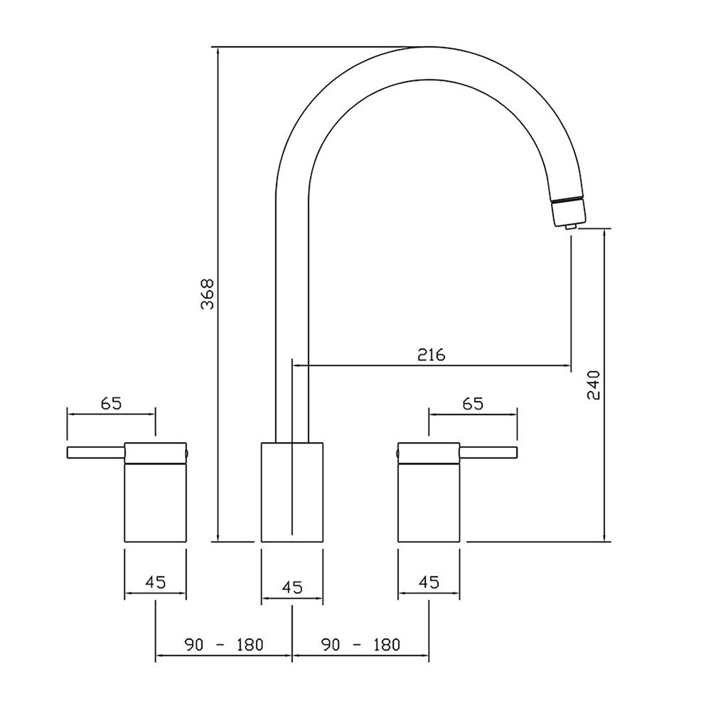 Abode Pronteau Profile 4 in 1 Instant Hot & Filtered Water Tap with Filter & Boiler Unit - 3 Hole