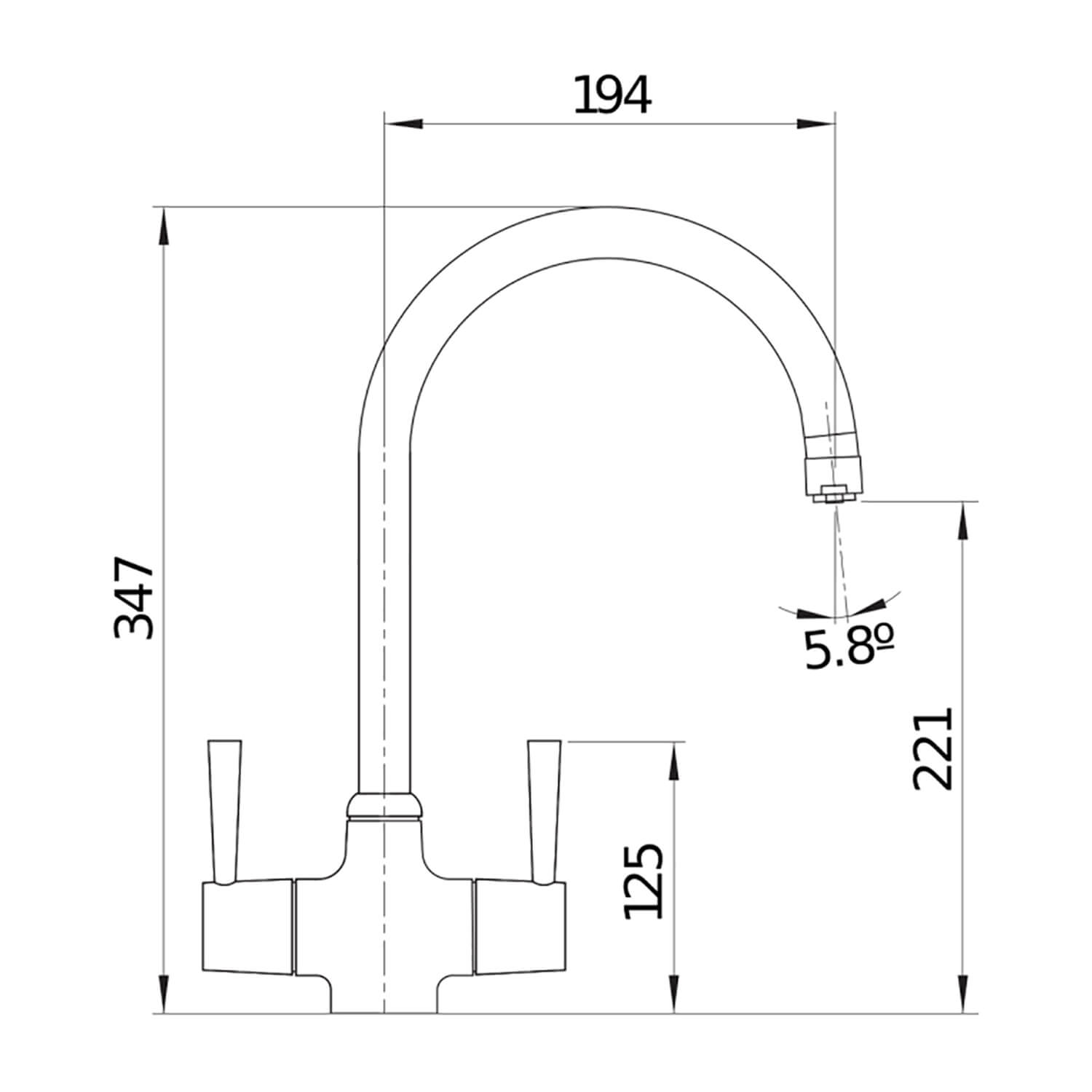 Blanco Arti WRAS Approved Twin Lever Mono Kitchen Mixer Tap