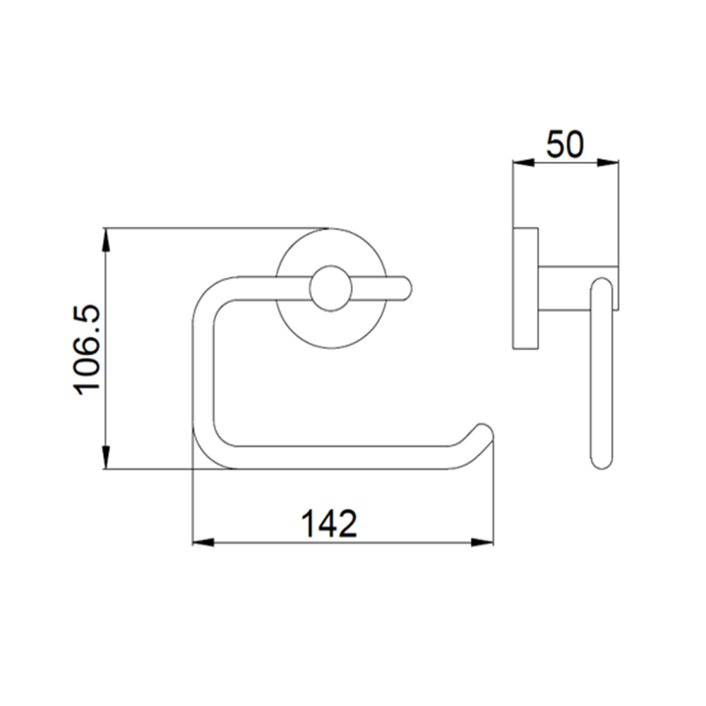 VOS Toilet Roll Holder - Brushed Black