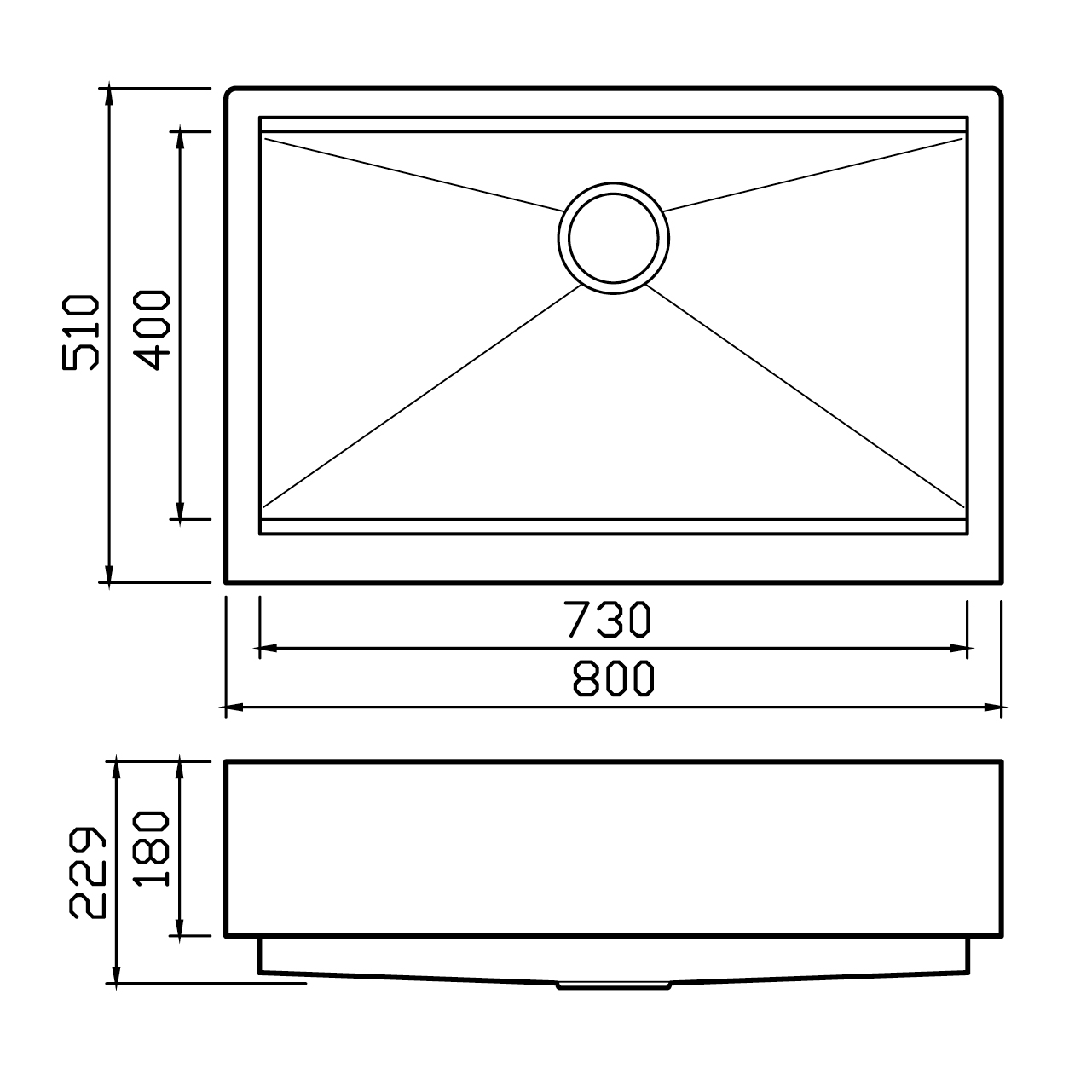 Clearwater Infinity Smart Butler Large Single Bowl Brushed Stainless Steel Kitchen Sink & Waste - 800 x 510mm