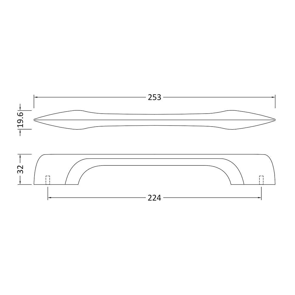 Drench Modern D Bar Furniture Handle - 224mm Centres
