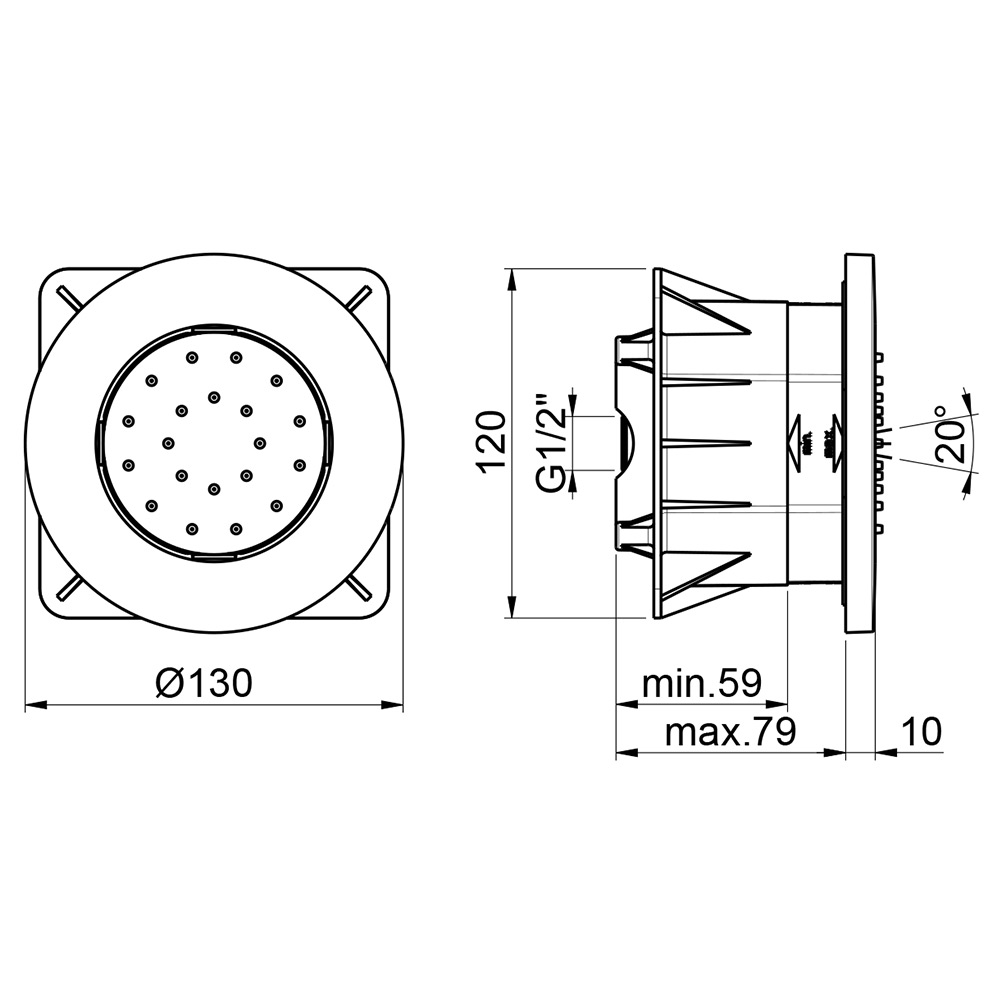Crosswater Dial Adjustable Body Jet