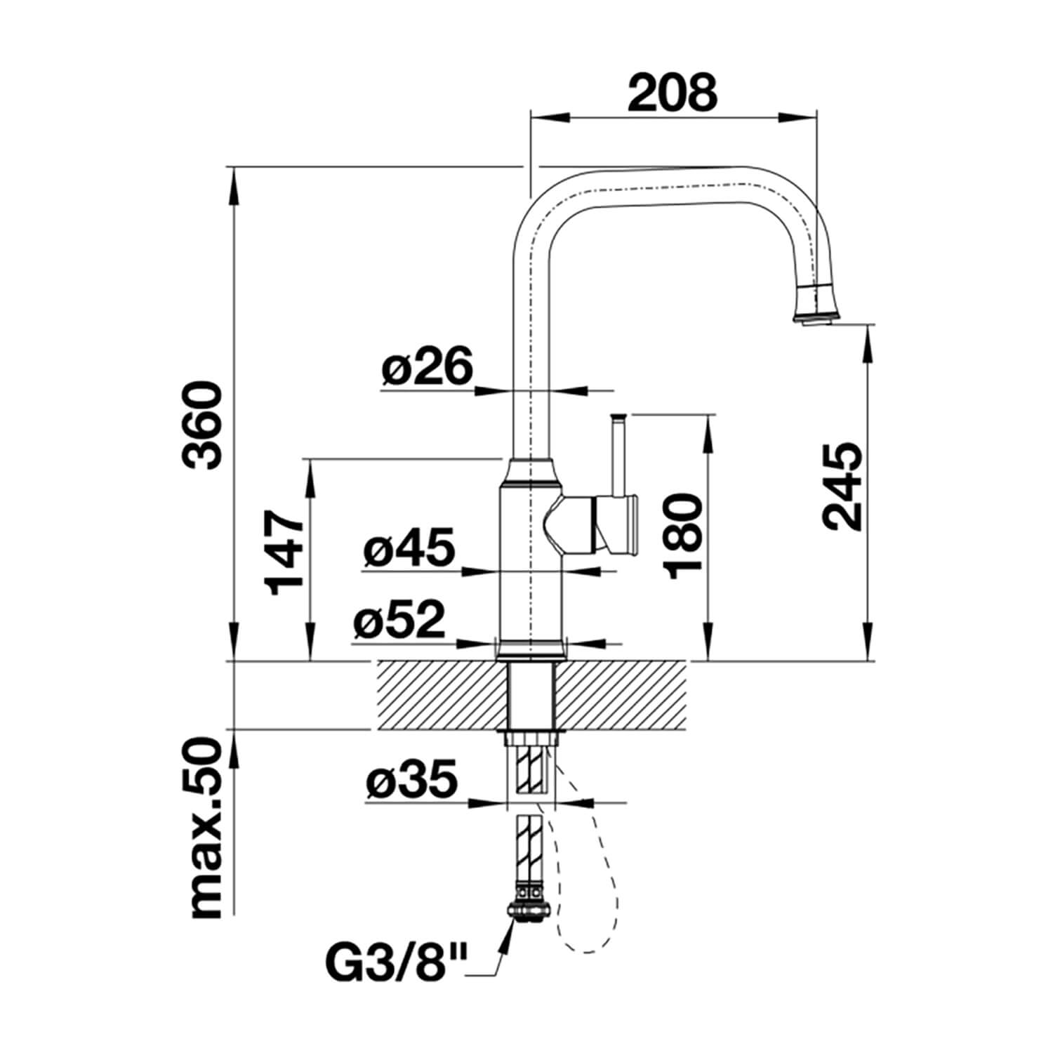 Blanco Livia-S Single Lever Mono Pull Out Mono Kitchen Mixer Tap - Chrome