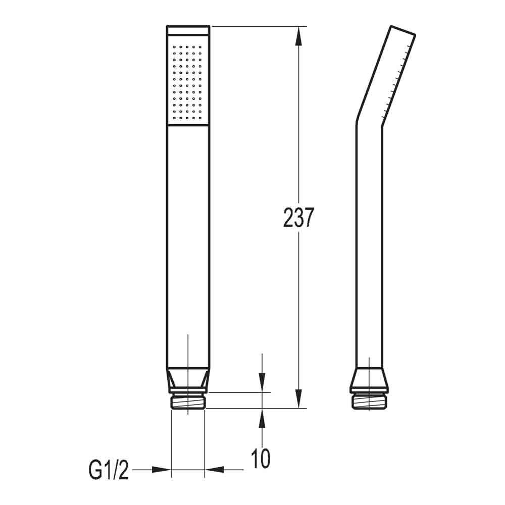Flova STR8 Square Single Function Handshower