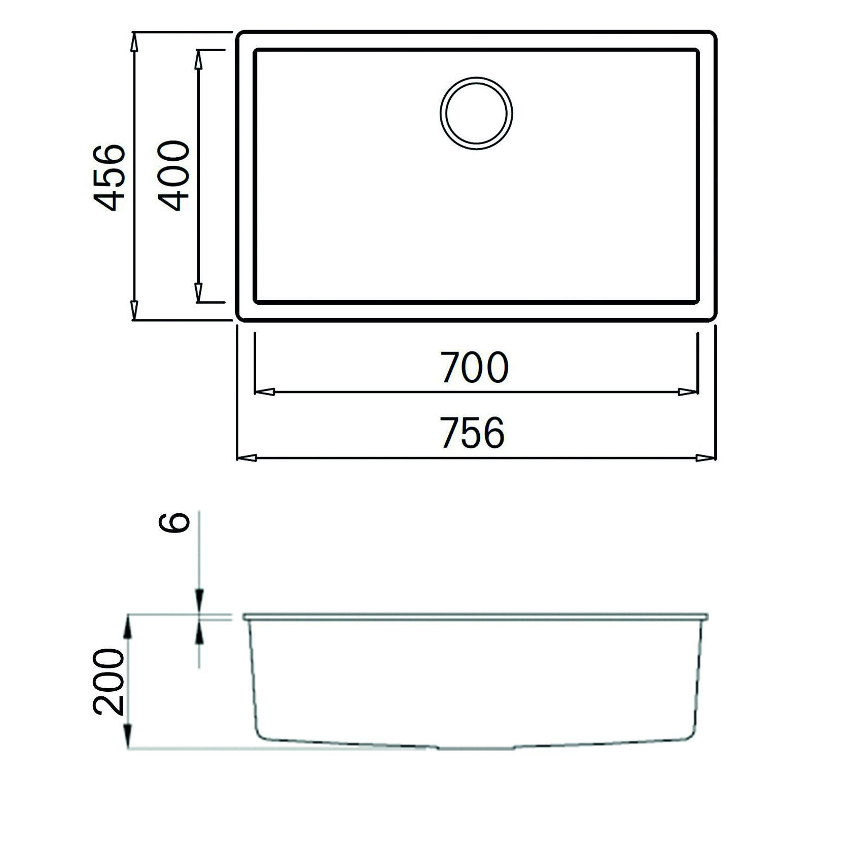 Reginox Multa 70 Large Single Bowl Granite Composite Inset / Undermount Kitchen Sink & Waste - 756 x 456mm