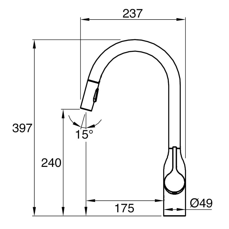 Clearwater Amelio Single Lever Touch-Free Sensor Kitchen Mixer Tap with Pull Out Spray