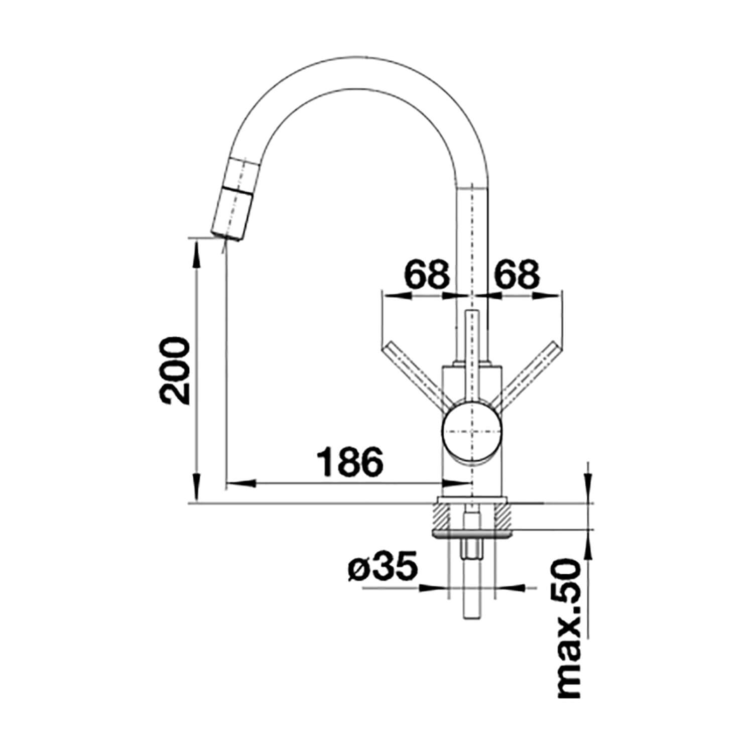 Blanco Mida-S Single Lever Mono Pull Out Kitchen Mixer Tap