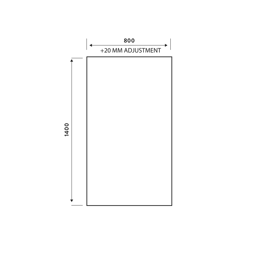 Vellamo Square Corner 6mm Glass Bath Screen - 1400 x 800mm