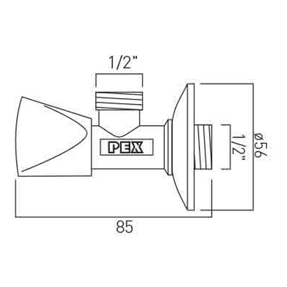Vado Chrome Plated Heavy Pattern Angle Valve 1/2" X 1/2" Supplied With Hot And Cold Indices