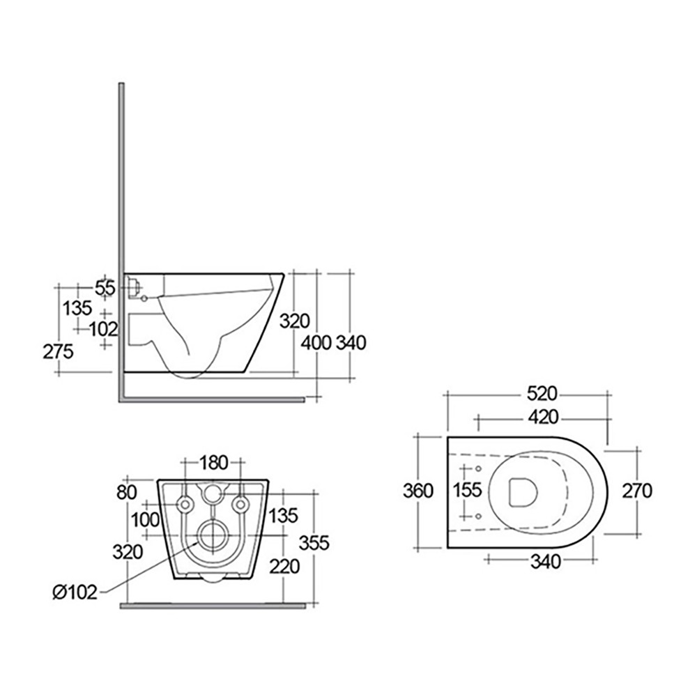 RAK Resort Rimless Wall Hung Toilet & Soft Close Seat