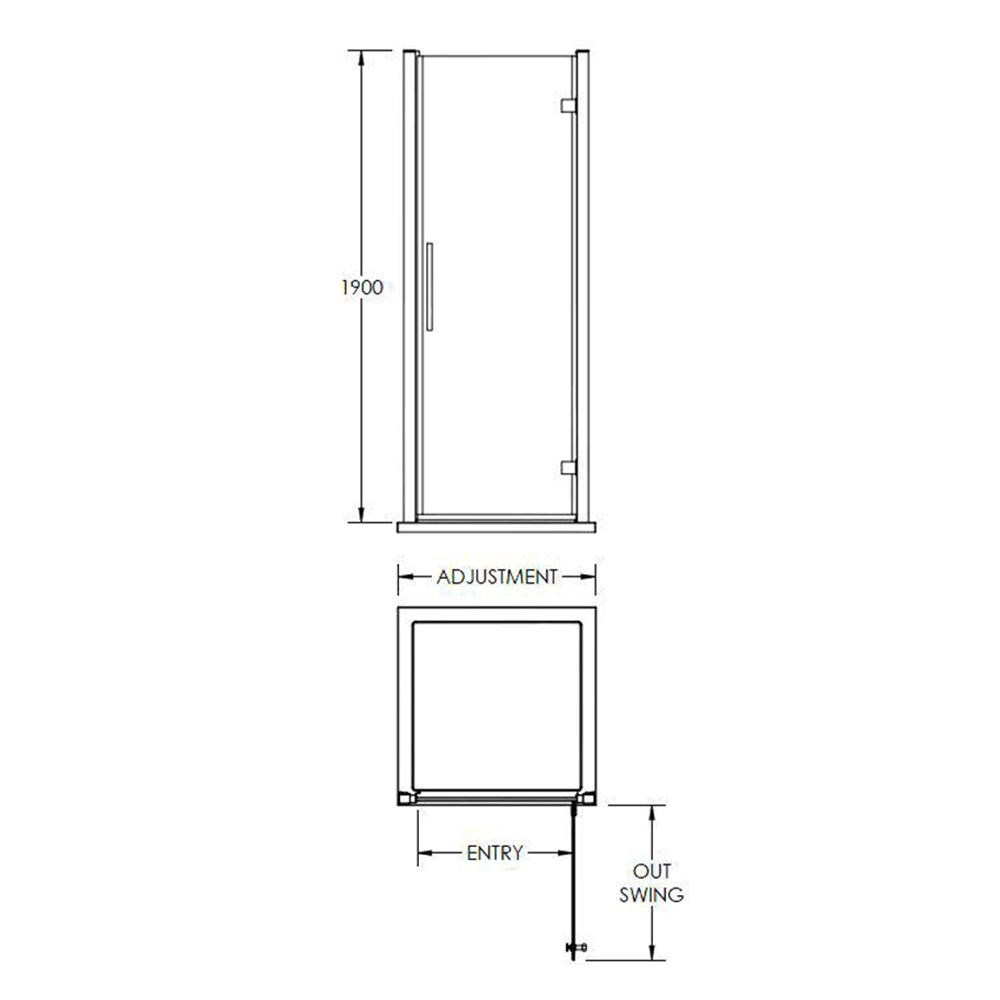 Vellamo 8mm Easy Clean Hinged Shower Door & Optional Side Panel