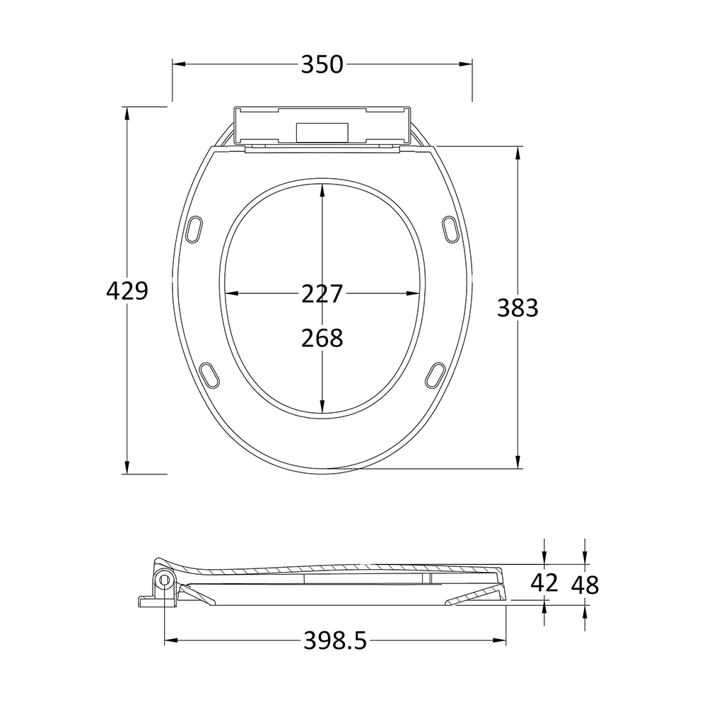 Butler & Rose Standard Round Soft Close Seat - Bottom Fix