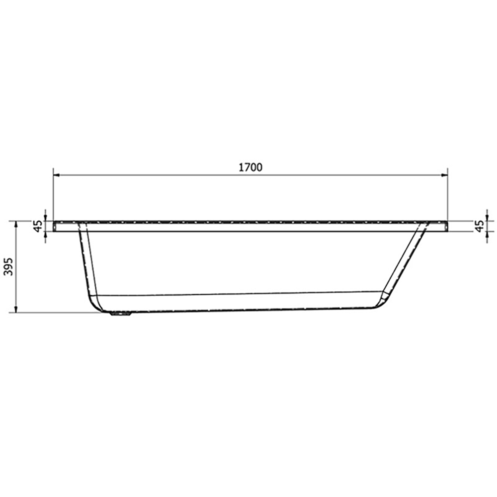 Harbour Pool Single End Straight 1700mm x 700mm Standard Bath - Square Style