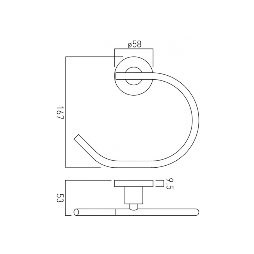 Vado Elements Wall Mounted Towel Ring