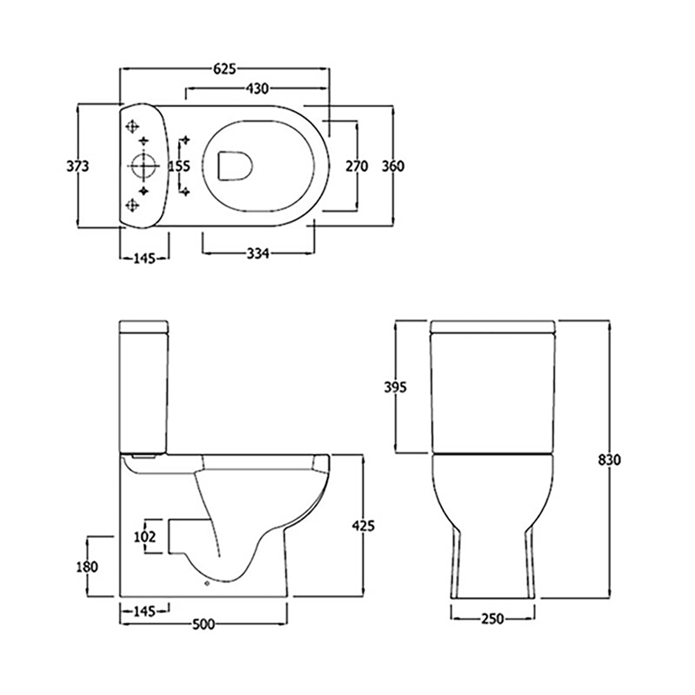 RAK Tonique Close Coupled Fully Back to Wall Toilet & Soft Close Seat