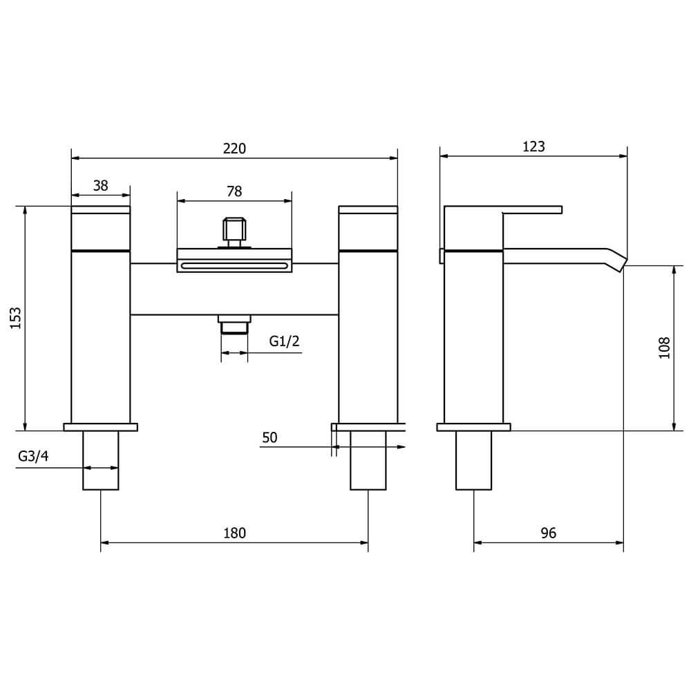 Vellamo Falcon Waterfall Bath Shower Mixer