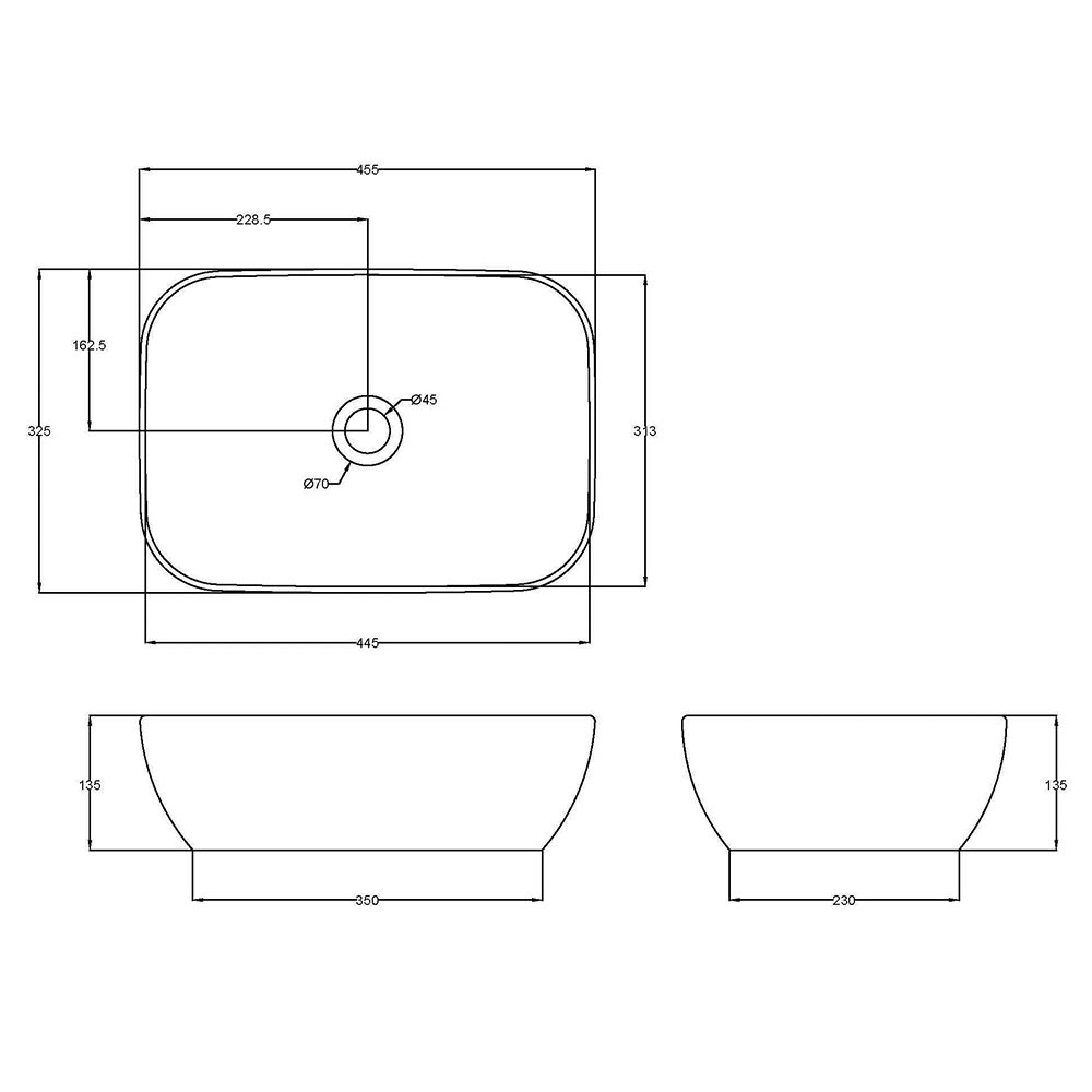 Hudson Reed Rectangular Countertop Basin