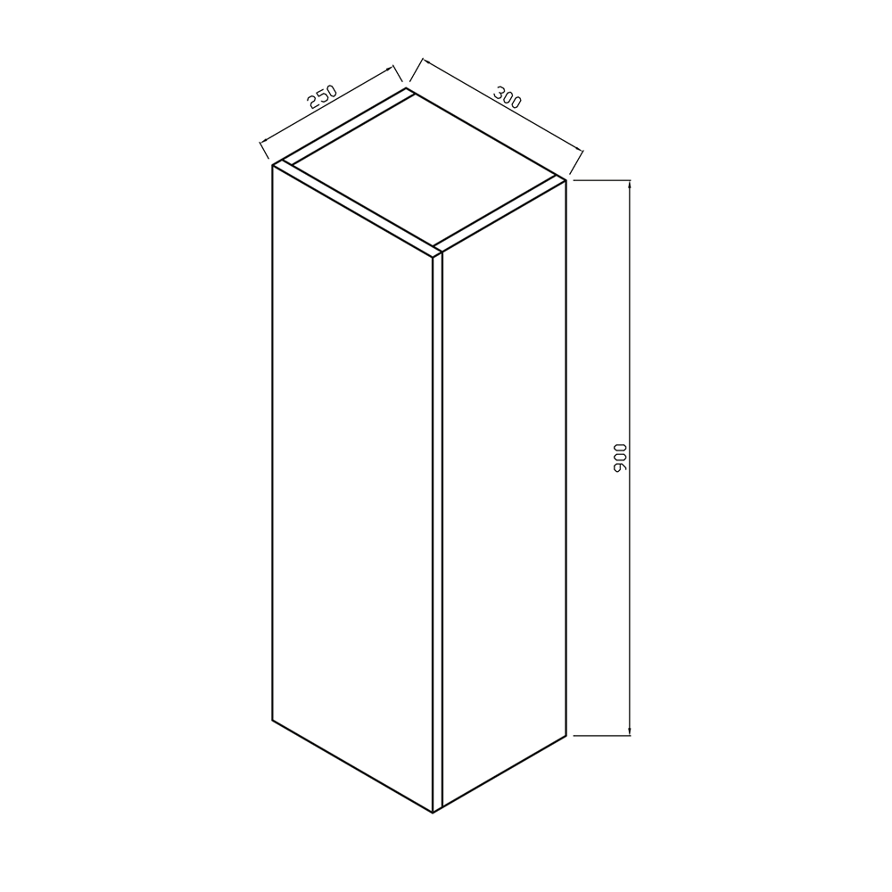Harbour Virtue 900mm Wall Mounted Tall Storage Cabinet